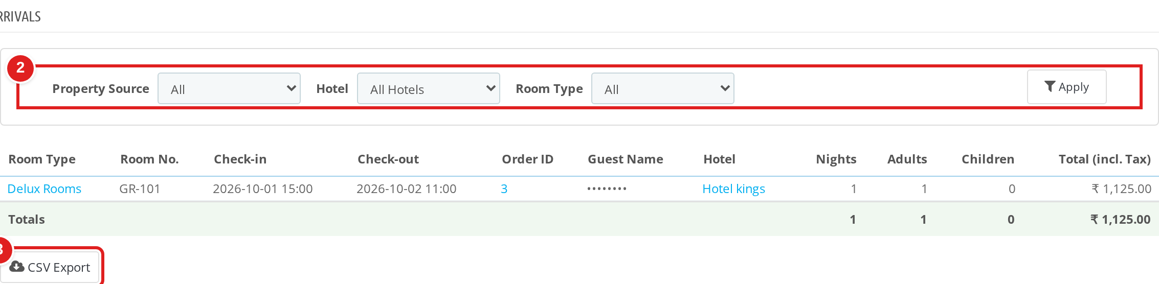 QloApps Marketplace Hotel Reports screenshot