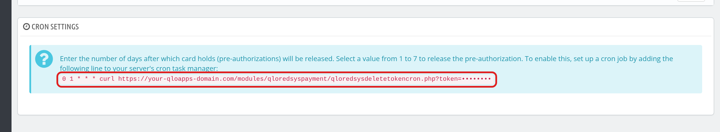 Cron line for releasing Redsys pre-authorizations