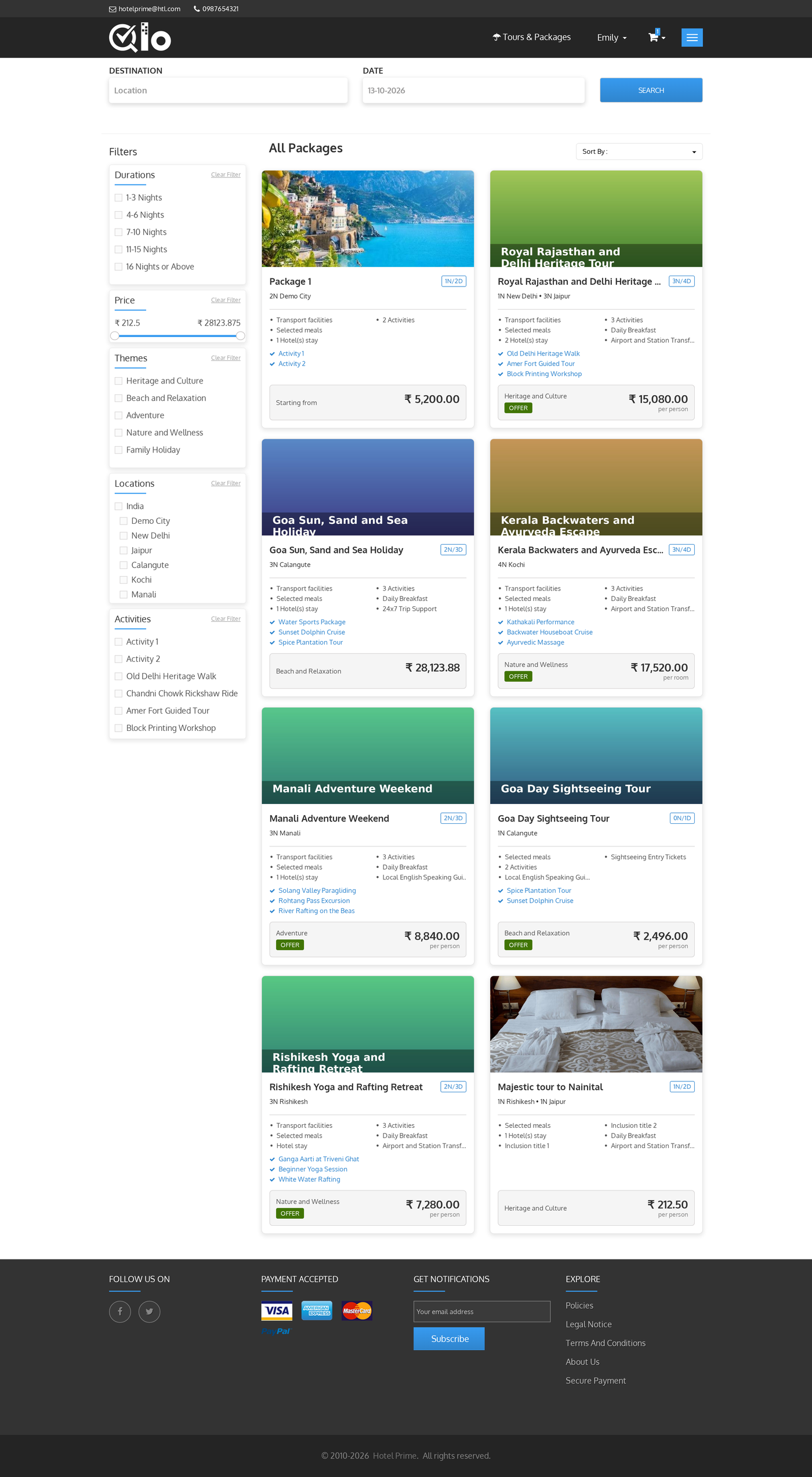 Package search results