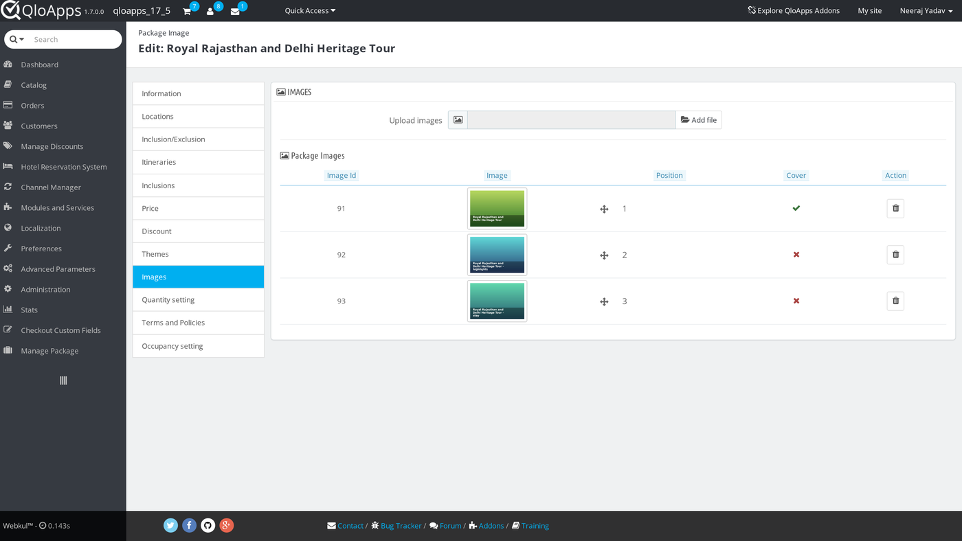 Package images tab