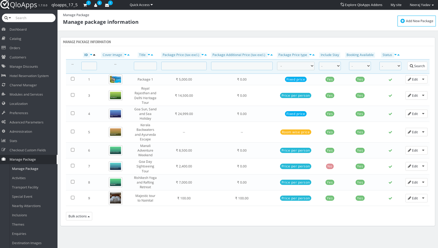 List of packages