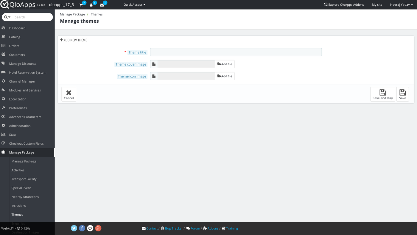 Add a new package theme